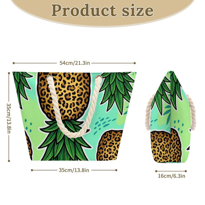 Pineapple Large Jute Tote Bag | Oversized Reusable Eco-Friendly Shopping Tote
