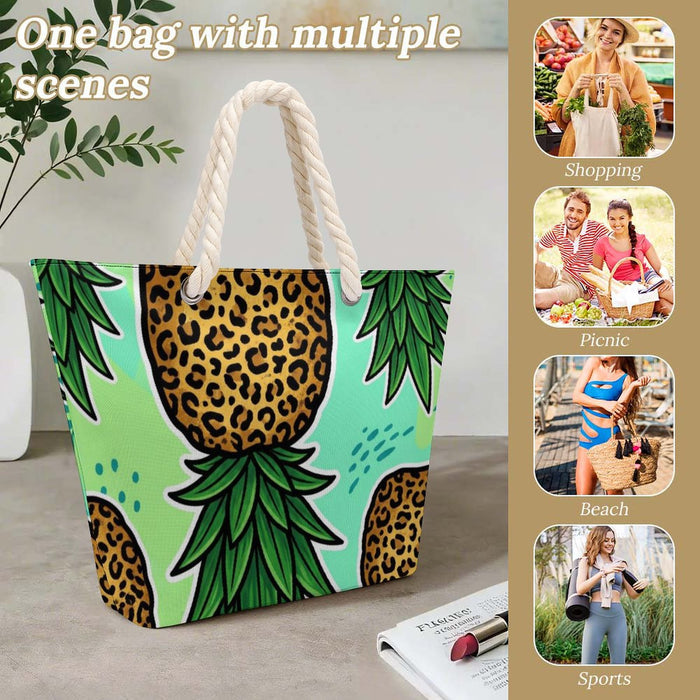 Pineapple Large Jute Tote Bag | Oversized Reusable Eco-Friendly Shopping Tote