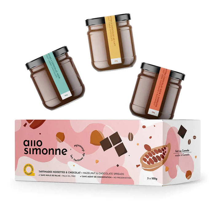 PINK BOX – Gourmet Trio, Hazelnut & Chocolate Spreads — by Allo Simonne