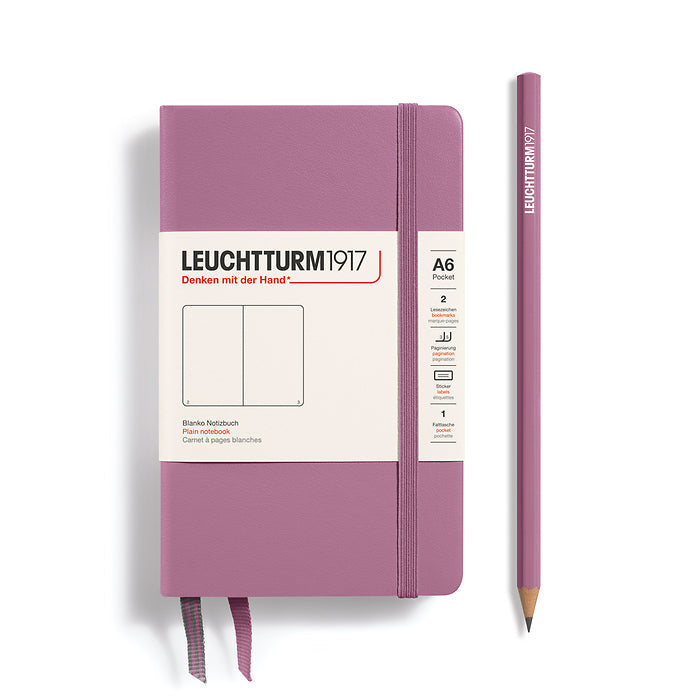 POCKET NOTEBOOK (A6) HARDCOVER, DUSTY ROSE (Multiple Styles) — by Leuchtturm1917