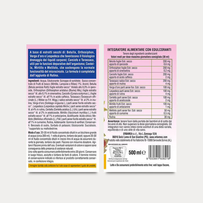 Puradren Plus Fluido Concentrato gusto Mirtillo e Frutti Rossi