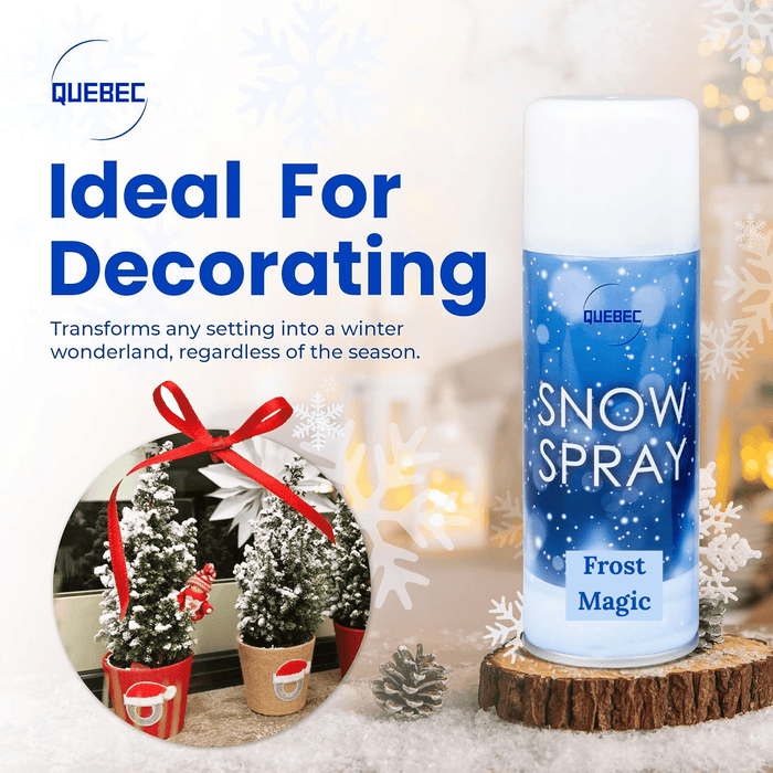 Quebec Artificial Snow Spray – 2 x 100ml Cans for Christmas Trees & Windows