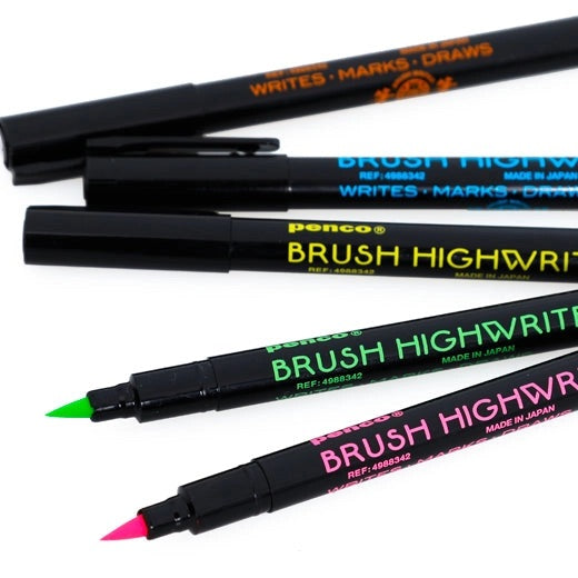 SET OF 5 HIGHLIGHTER BRUSH PEN — by Penco