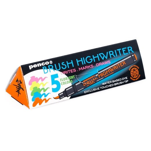 SET OF 5 HIGHLIGHTER BRUSH PEN — by Penco