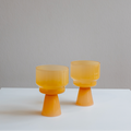 SET OF TWO HAND-BLOWN WINE GLASSES, ORANGE SAHARA — by Fusion f.