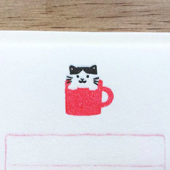 SOEBUMI MINI LETTER PAD – Cat with mug— by Furukawashiko