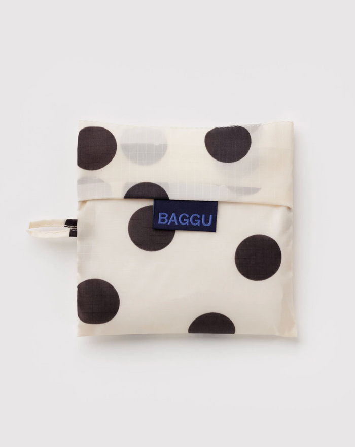 STANDARD "Cream And Black Polka Dot" REUSABLE BAG — by Baggu