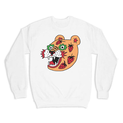 "STRAWBERRY TIGER" SWEATSHIRT (White) – by Char Bataille