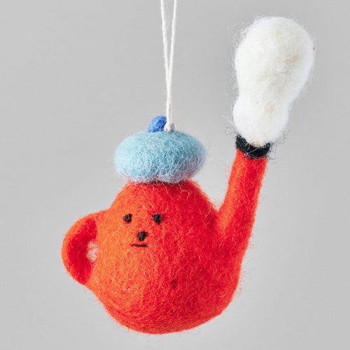 "TEAPOT" HANGING FELT ORNAMENT — by Holly St Clair