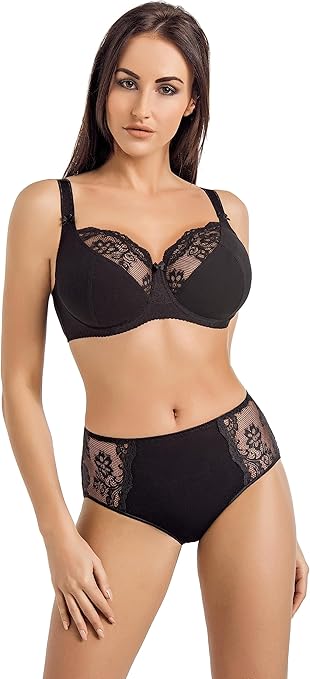 Teyli Women's Anastasia Minimizer Bra, Opaque, Black, 30J