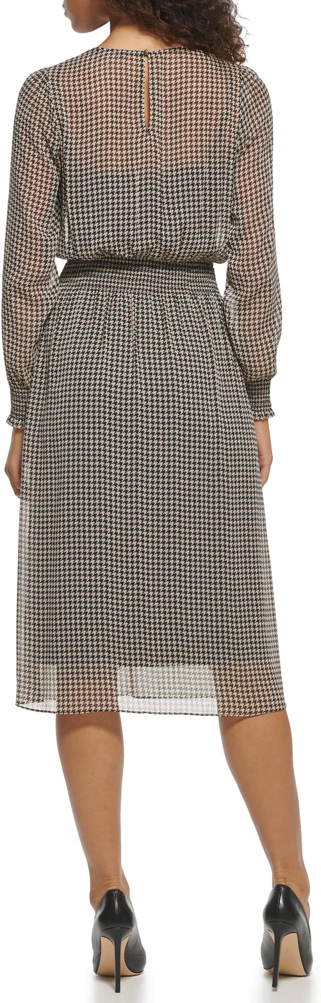 Tommy Hilfiger Women's Sintched Waist Midi Dress, Bisque Multi, 8