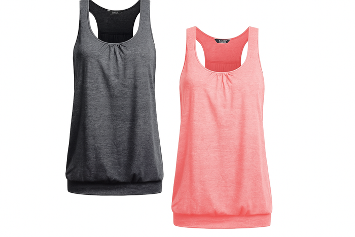 UNibelle Tank Top Women's Yoga Shirt Top Sports Tank Top Sleeveless Racerback Fitness Top 2 Pack, S