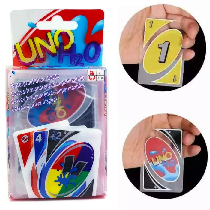 UNO H2O Waterproof Card Game – Transparent PVC Playing Cards
