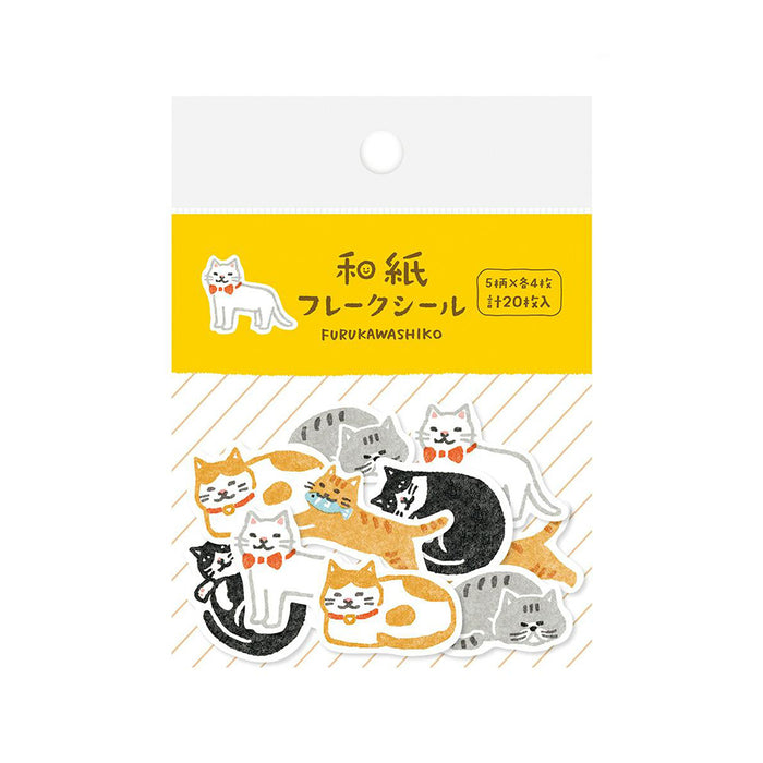 WASHI FLAKE STICKERS – Cat — by Furukawashiko