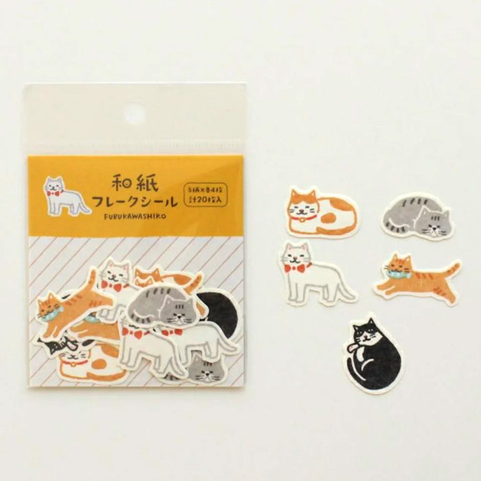 WASHI FLAKE STICKERS – Cat — by Furukawashiko