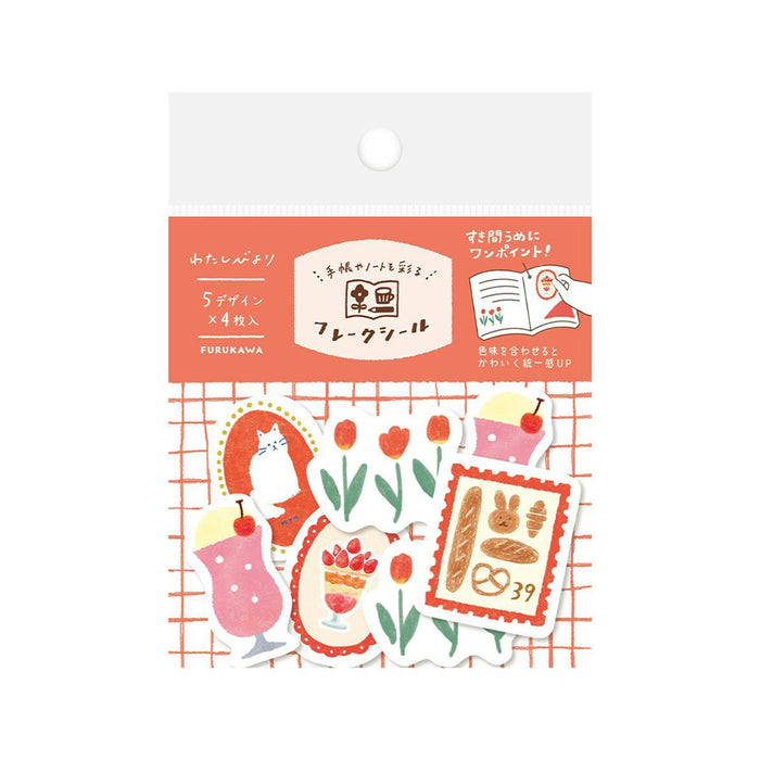 WASHI FLAKE STICKERS – Red — by Furukawashiko