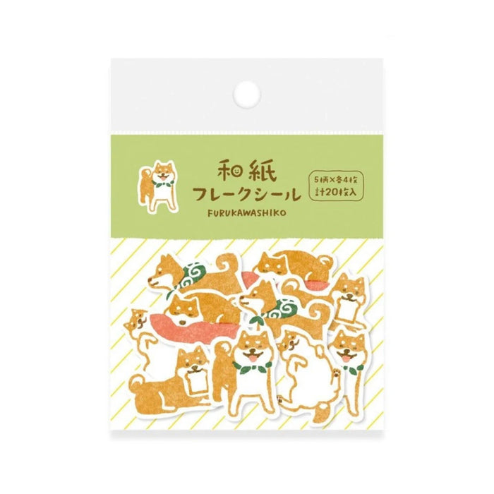 WASHI FLAKE STICKERS – Shiba Inu — by Furukawashiko
