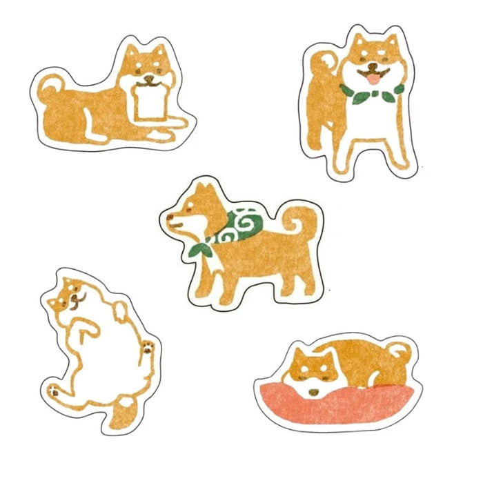 WASHI FLAKE STICKERS – Shiba Inu — by Furukawashiko