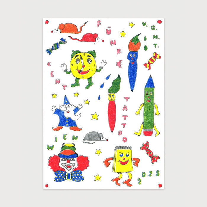WIZARD AND FRIENDS, 21 x 29,7 cm (A4) – by Fünf € Cent Tattoo