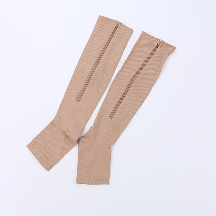 Zippered Toeless Compression Socks – Sports & All-Day Support