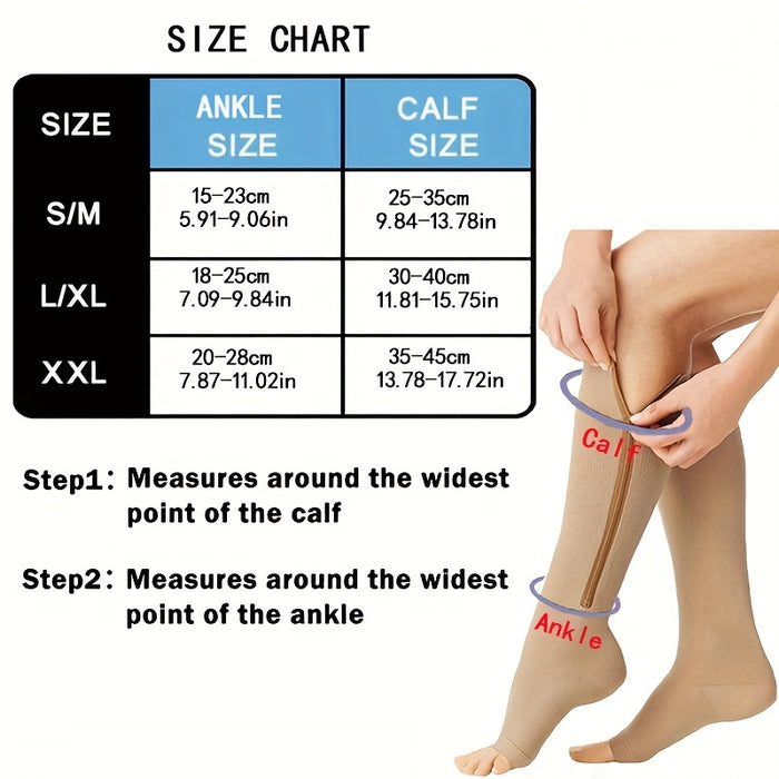 Zippered Toeless Compression Socks – Sports & All-Day Support